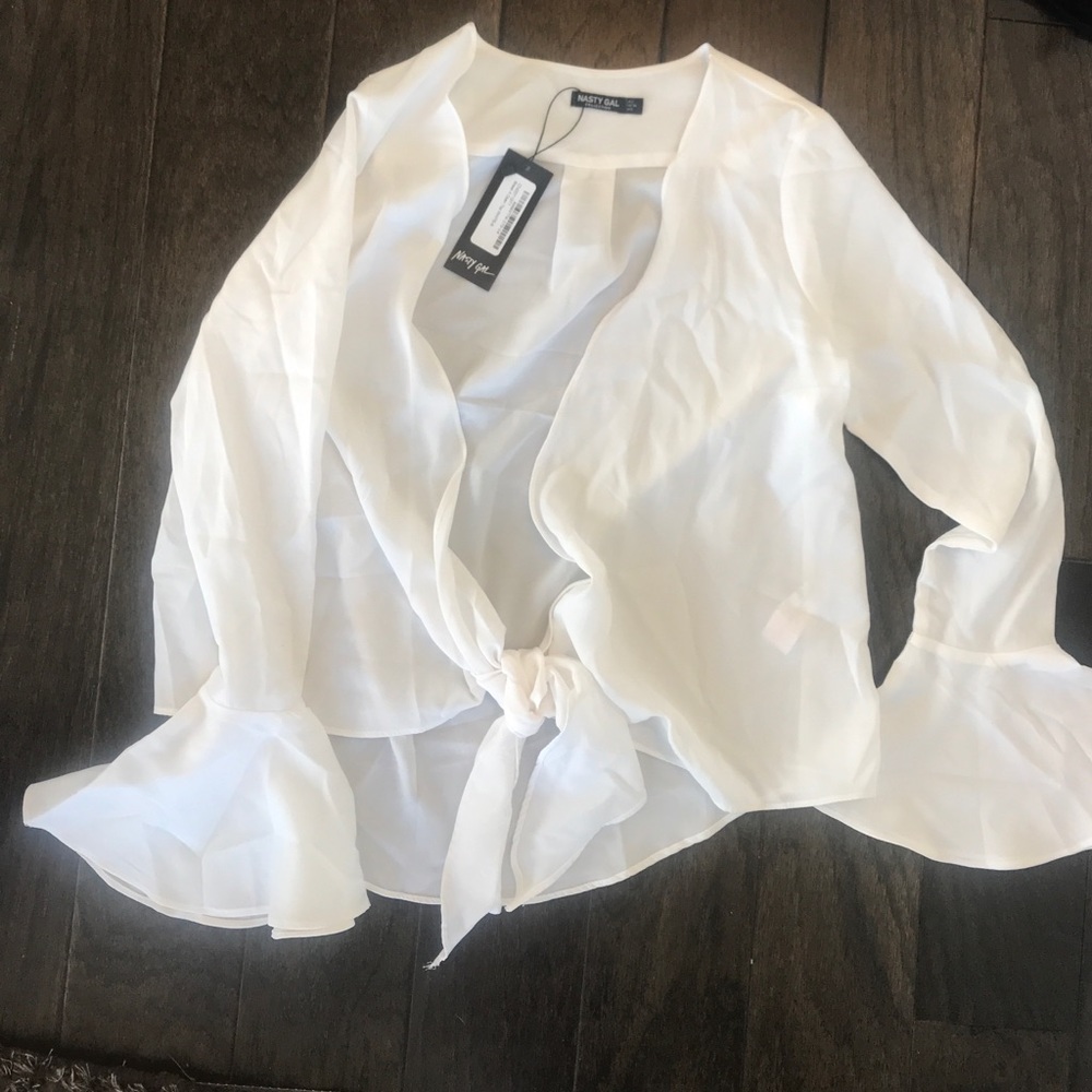 Belle sleeve tie front top